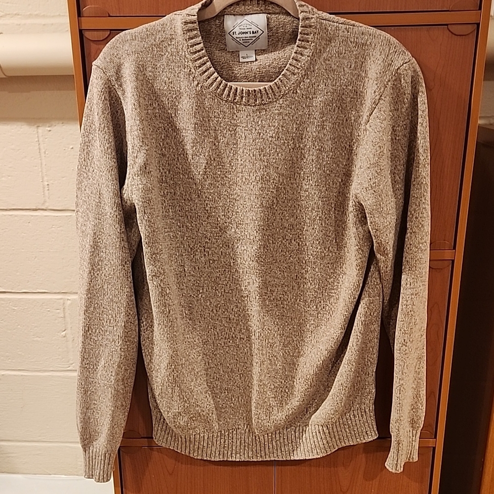 Vintage St. John's Bay Men's Beige Sweater